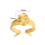 New in Stainless Steel Rings For Women Girls - Butterfly Heart Round 18K Gold Colour Minimalist Cute Oval Rings - The Jewellery Supermarket
