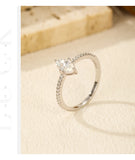 Charming 0.5Ct Rhombus VVS1 D Colour Moissanite 925 Sterling Silver Sparkling Ring