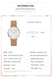 Elegant Luxury Women's Watch With Japanese Original Quartz Movement Stainless Steel Mesh Strap WristWatches