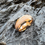 Sandblasted Gold Tone 6/8mm  Engagement Wedding Tungsten Ring for Men Women
