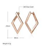 14 Karat Gold Filled Fashion Glossy Simple Rhombus Dangle High Quality Earrings For Women