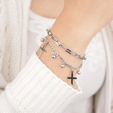 Stainless Steel Cross Mary Virgin Heart Tassel Multilayer Charming Bracelets - Popular Christian Jewellery - The Jewellery Supermarket