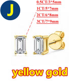 Princess Cut 0.5, 1, 2CT Moissanite Diamonds Rhodium Plated Silver D Color Stud Earrings