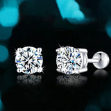 Premium 0.2-3ct Moissanite Diamonds Sterling Silver Unisex Stud Earrings