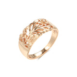 14K Gold Filled Exquisite Hollow Embossed Flowers Fashion Geometric Charm Rings