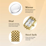 New Fashion Casual Luxury Gifts New Watches for Women Waterproof Square Dial Steel Belt Quartz Wrist Watches