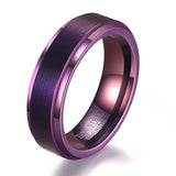 Brushed Polish Finished 6mm/8mm Tungsten Carbide Black/Silver/Gold/Purple/Rainbowd Ring