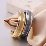 Classic Gold Colour Matte Tungsten Wedding Engagement Ring Couple for Men Women