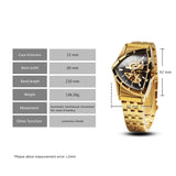 Top Brand Military Triangle Skeleton Automatic Luxury Full Stainless Steel Luminous Mens Sports Mechanical Watches