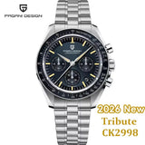 Luxury Chronograph AR Sapphire Mirror Ceramic Bezel New Moon Men's Quartz Watches