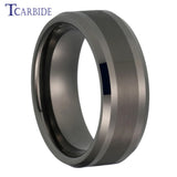 Popular Ring Beveled Polished Brushed 6/8mm Men Women Tungsten Wedding Rings