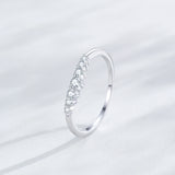 Fashion Sterling Silver AAAA Lab Created Diamond Simple Finger Stackable Ring