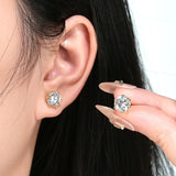 New 3MM-8MM Moissanite Diamonds Stud Earrings for Men Women