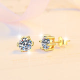 Dazzling 2ct 8mm Moissanite Diamond Studs 925 Sterling Silver Earrings