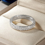 Sparkling Double-row 1.3mm VVS1 D Color Full Moissanite Eternity Luxury Ring