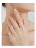 Exquisite Wave Drop 925 sterling silver Round AAAA Lab Created Diamonds Ring