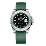 Popular Stainless Steel Calendar Display Luminous 200m Diver Silicone Quartz Watch