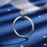 Luxury Horizontal Rectangular Niche Design Silver Moissanite Diamond Silver Ring Fashion High Quality Jewellery