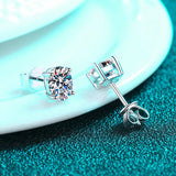 Classic 0.5-3 Carats Oval Asscher Cushion Emerald Cut Moissanite Diamond Stud Earrings