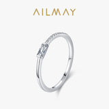 Princess Cut 925 Sterling Silver Personality Clear AAAA Lab Created Diamond Ring