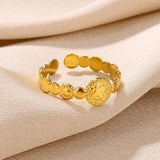 New In Stainless Steel 14K Gold Colour Rings For Women and Girls - Ideal Trendy Fashion Rings, Ideal Gifts - The Jewellery Supermarket