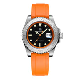 Popular Stainless Steel Calendar Display Luminous 200m Diver Silicone Quartz Watch