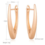 14 Karat Gold Filled Simple Glossy V Shape English Classic Jewellery Earrings For Women