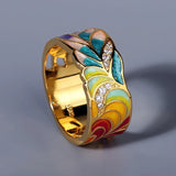 New Silver Creative Handmade Enamel 925 Silver Rings Party Jewellery