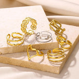 New In Stainless Steel 14K Gold Colour Rings For Women and Girls - Ideal Trendy Fashion Rings, Ideal Gifts - The Jewellery Supermarket