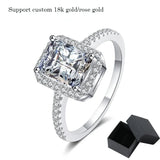 Brilliant 2/1CT Radiant Cut VVS1 D Colour Moissanite Diamonds Silver Engagement Ring