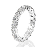 Popular Full Moissanite Eternity Engagement Wedding Rings for Women 925 Sterling Silver White Gold Plated Fine Rings
