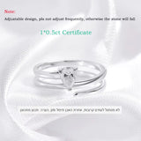 Fabulous 0.5CT VVS1 D Colour Moissanite Diamond Solitaire 18KGP Silver Ring