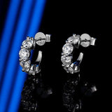 Stunning Round Moissanite Diamonds Earrings Passed Diamond Test Silver Stud Earring for Women Fine Jewellery - The Jewellery Supermarket
