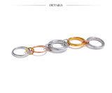 18K Gold Plated Stainless Steel 3 Colors 5 Links Popular Stacked Rings