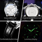New Luxury Famous Brand Fashion Trendy Original Leather Strap High Quality Waterproof Multifunction Wristwatch