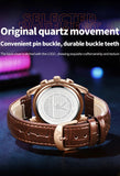 Men's Fashion Quartz Wristwatch High Quality Casual Waterproof Multifunctional Watch with Stopwatch Alarm