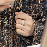 3-Stone GRA Certified 2CT Oval Cut Moissanite Diamonds Ladies Rings 925 Silver Engagement Wedding Band Jewellery