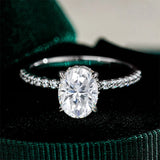 Superb 1ct 2ct 3ct Oval Cut VVS1 D Colour Moissanite Diamond Silver Engagement Ring