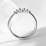 Fine 0.13 CTTW VVS1 D Colour 5 Stones Moissanite Diamonds Engagement Silver Rings