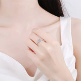 1ct, 2ct Oval Cut VVS1 D Colour Moissanite Diamond 18KGP 925 Sterling Silver Ring
