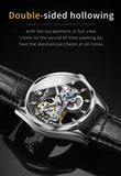 Luxury Brand New Fashion Original Skeleton Leather Strap Automatic Mechanical Wrist Watches for Men