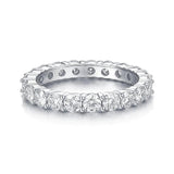 Lovers Round Full 0.3/0.5ct VVS1 D Moissanite Eternity Engagement Wedding Rings 925 Sterling Silver Fine Jewellery