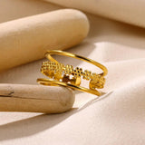 New In Stainless Steel 14K Gold Colour Rings For Women and Girls - Ideal Trendy Fashion Rings, Ideal Gifts - The Jewellery Supermarket