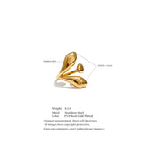 18K Gold Plated High Quality Smooth Stainless Steel Geometric Casting Distinctive