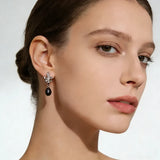 Real Natural Multicolour Pearl Flower-Shaped Elegant Design Silver Earrings
