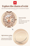 Top Brand Fashion Original Roman Inlaid Zircon Dial Quartz  Waterproof Wrist Watch ForLadies - Ideal Gifts