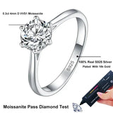 Excellent 0.3ct VVS1 D Colour Moissanite Diamond 18KGP Silver Solitaire Ring