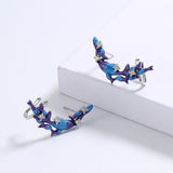 Creative Small Fish Shape Handmade Enamel Zircon Diamonds Stud Earrings