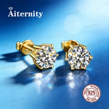 Top Sparkling 0.5-2 Carat D Colour Moissanite 925 Sterling Silver Stud Earrings