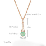 Amazing 14K Filled Rose Gold Shiny Green AAA Zircon Luxury Pendant Necklace For Women - Fine Jewellery